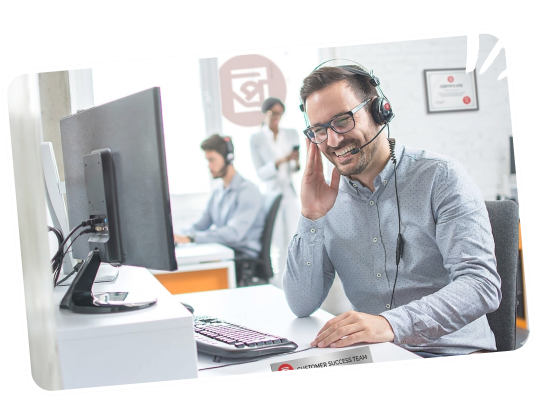 Customer service representative taking an emergency call